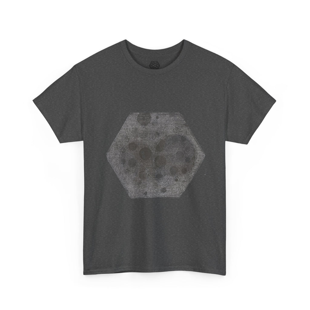 Hexagon Circles Graphic Tee — Digital Manual Print Art