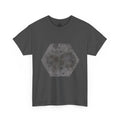 Hexagon Circles Graphic Tee — Digital Manual Print Art