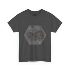 Hexagon Circles Graphic Tee — Digital Manual Print Art