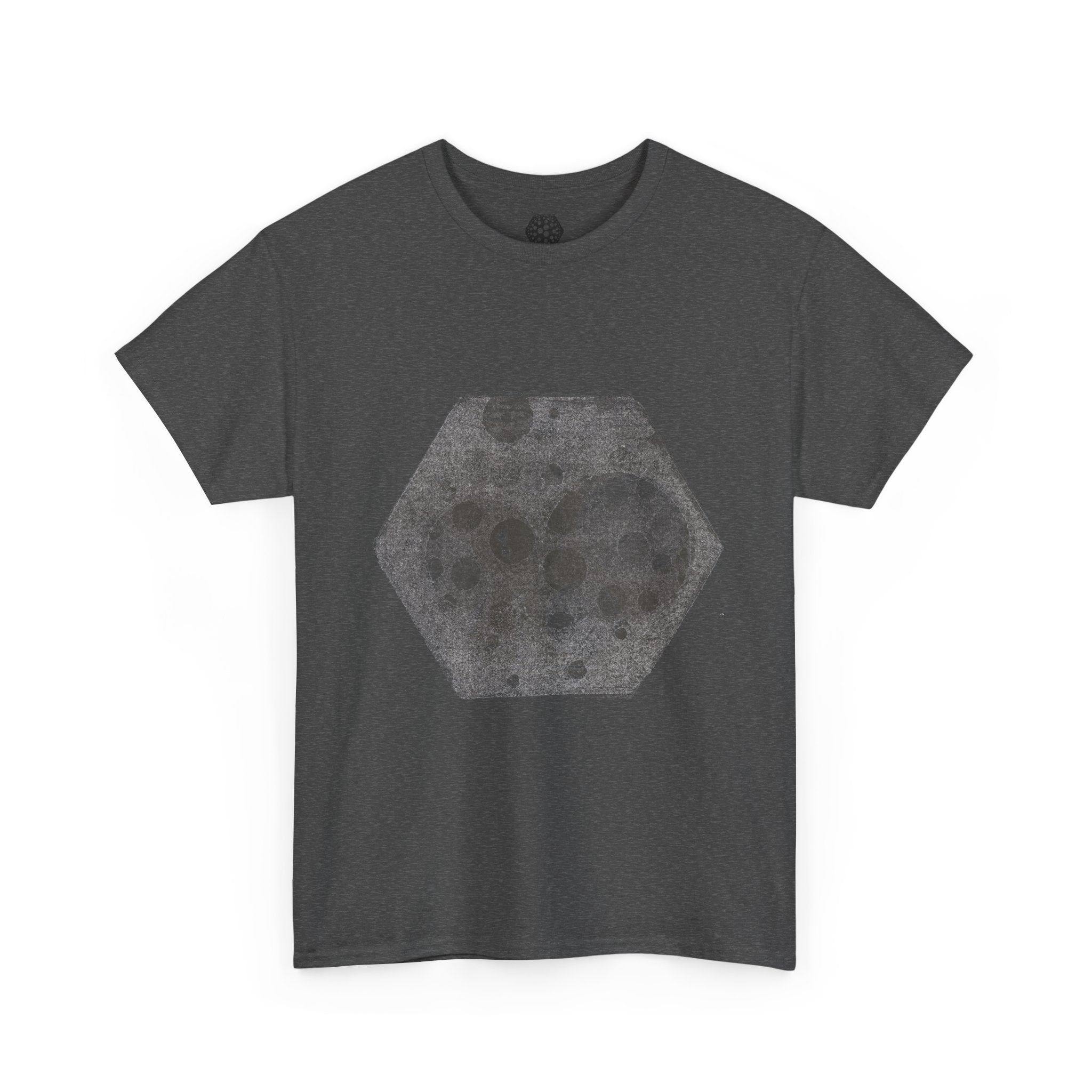 Hexagon Circles Graphic Tee — Digital Manual Print Art