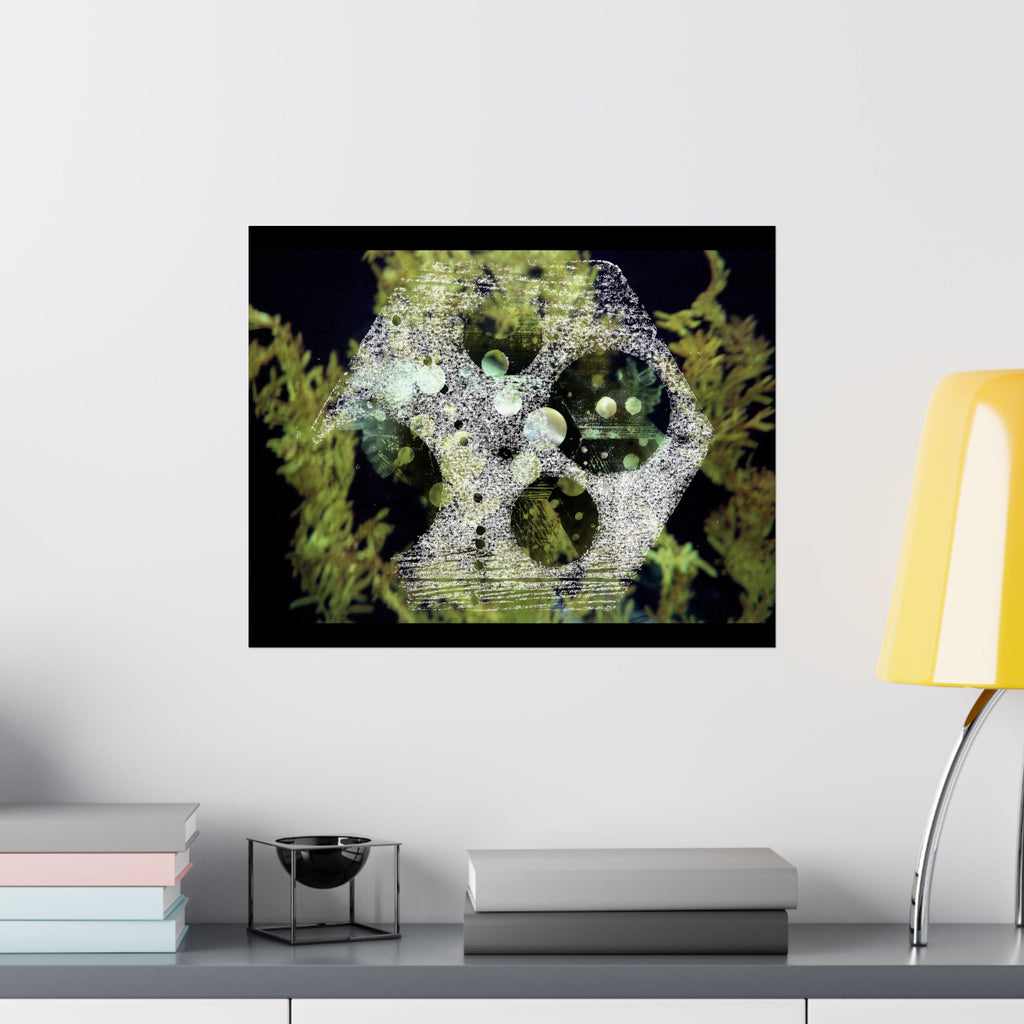 Abstracte poster met groen koraalrif, matte afwerking — Horizontale wanddecoratie geïnspireerd op de oceaan 