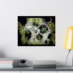 Abstracte poster met groen koraalrif, matte afwerking — Horizontale wanddecoratie geïnspireerd op de oceaan 