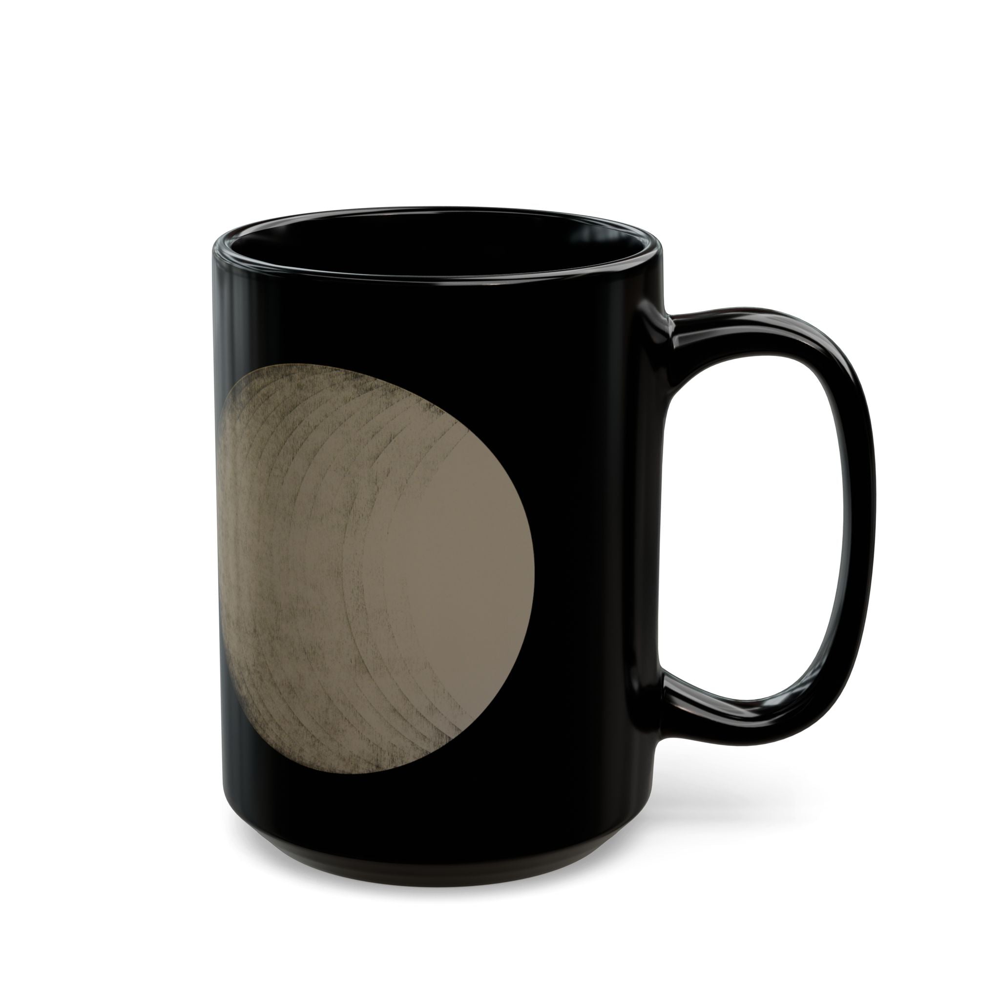 Minimal Moon Phases Black Mug — Vintage Lunar Circle 3dl/4.4dl