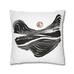 Abstract Zen Brushstroke Pillowcase — Minimalist Black & White Decorative Pillow