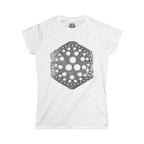 Hexagon Sea Urchin Tee — Vintage Dot Shell Graphic Womens T-Shirt