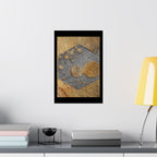 Rusty Hexagon Stencil Poster Matte Vertical Poster | Industrial Abstract Wall Art
