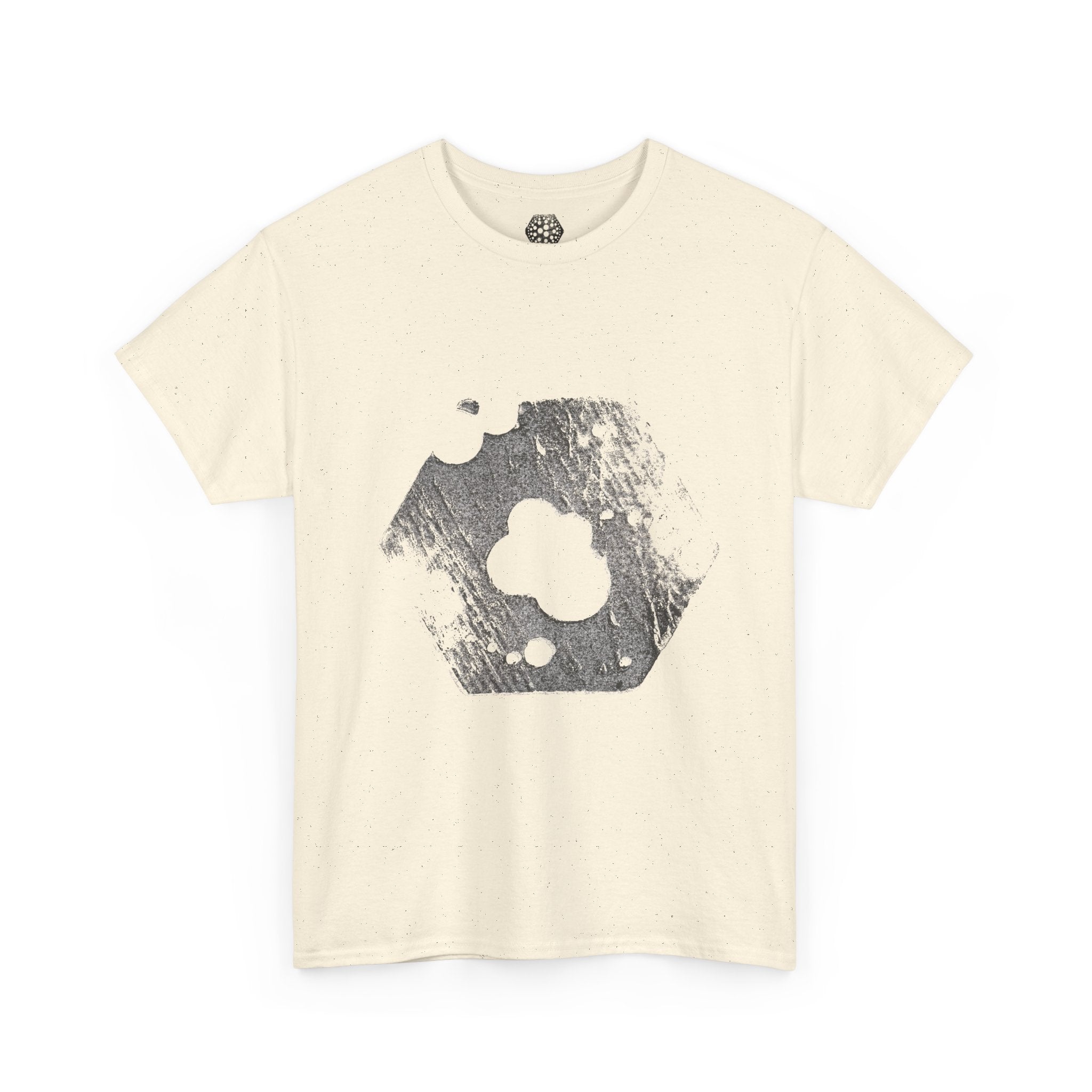 Hexagon Circles Graphic Tee — Digital Manual Print Art