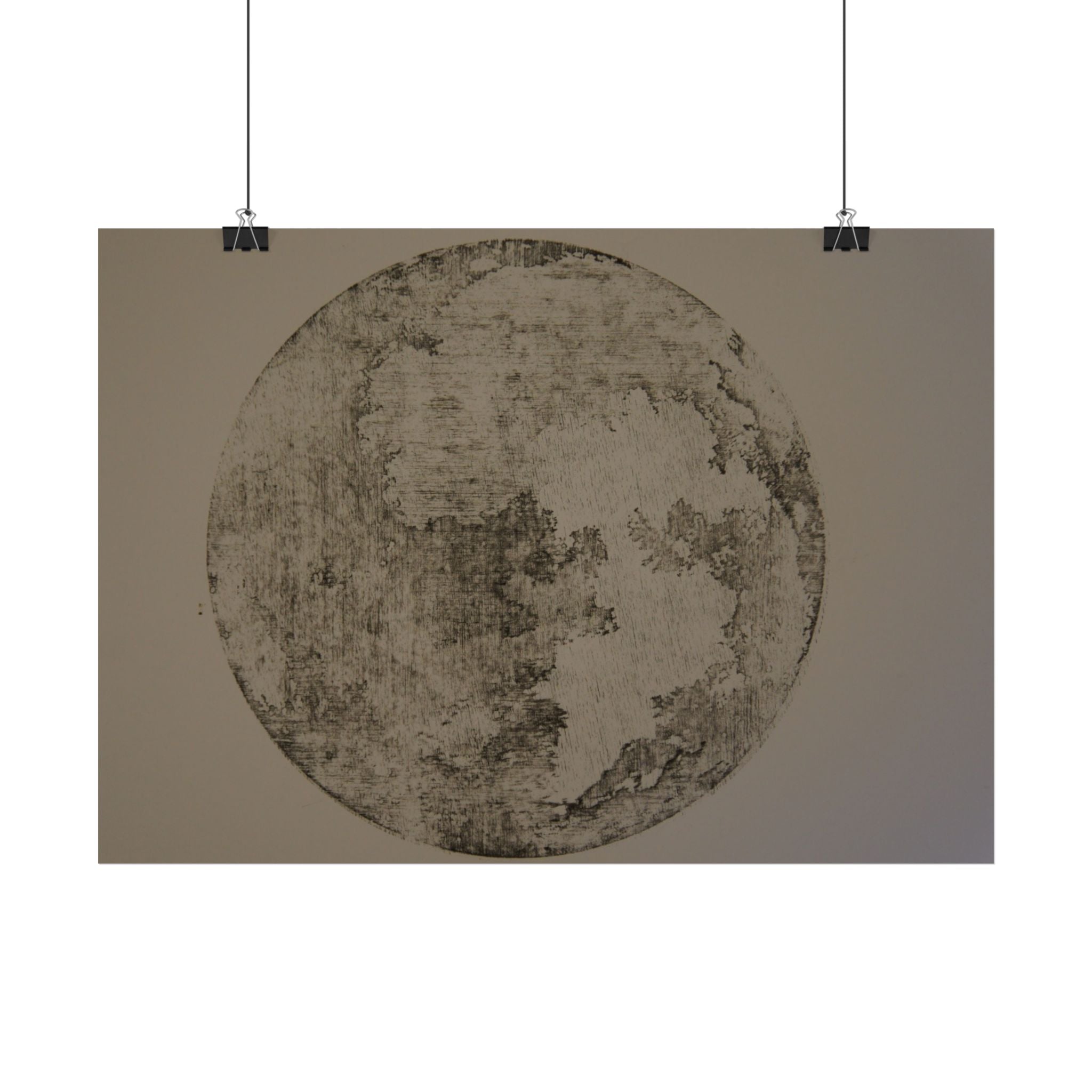 Vintage maankaartposter — Muurdecoratie met verweerde maanprint 