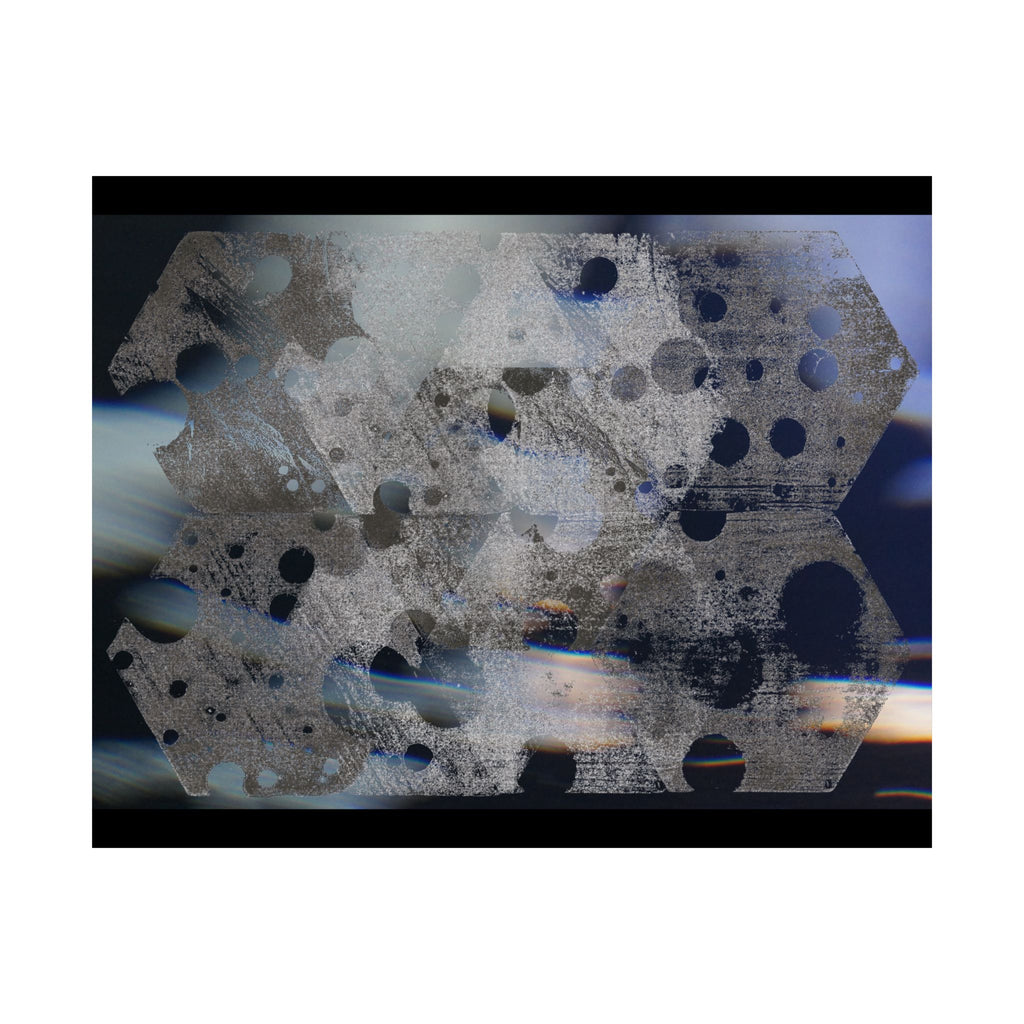 Abstracte zeshoekige matte poster — Moderne geometrische kunstprint 