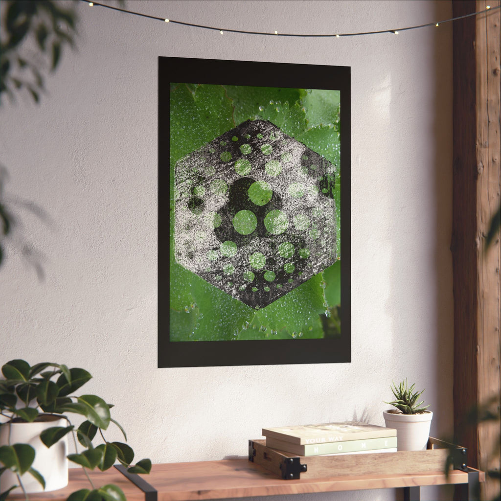 Matte Poster — Abstract Green Hexagon Botanical Print