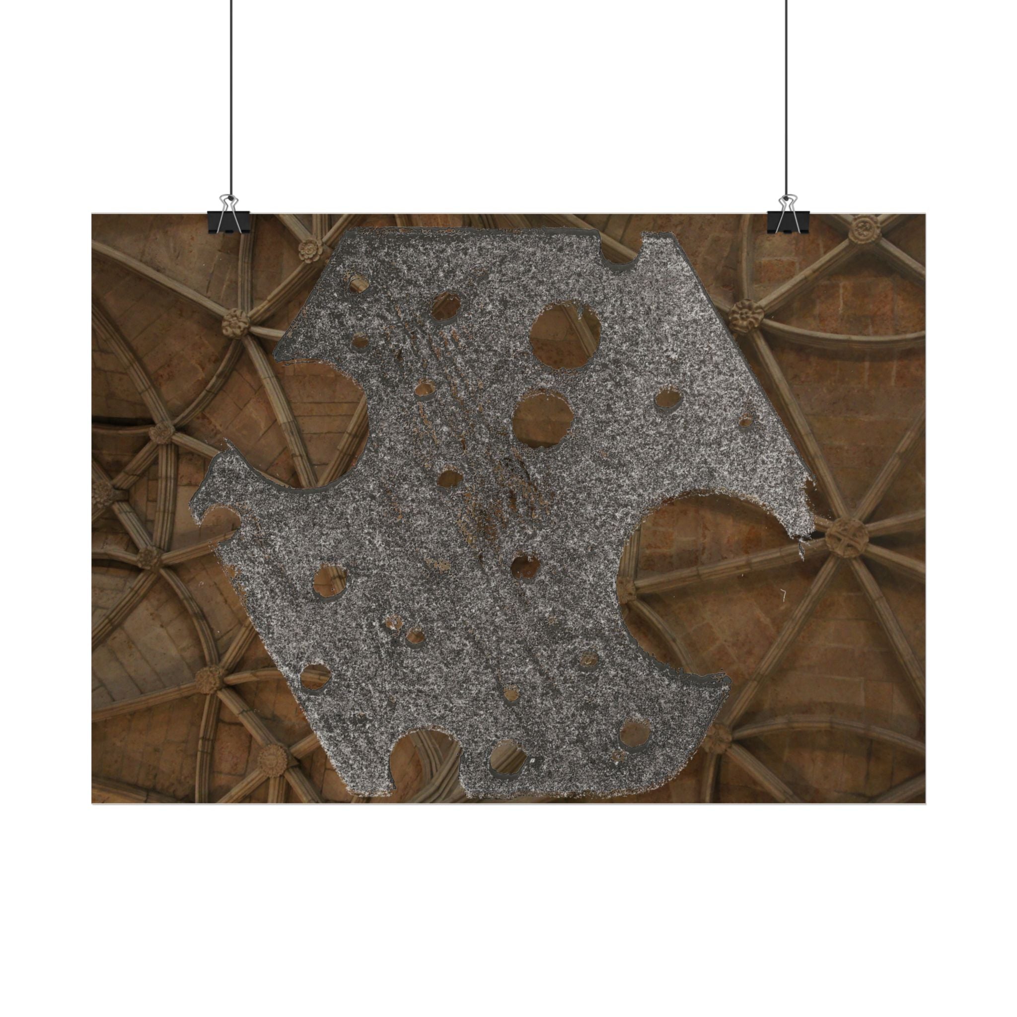 Horizontale poster — Kathedraalplafond metalen textuur horizontale kunst 