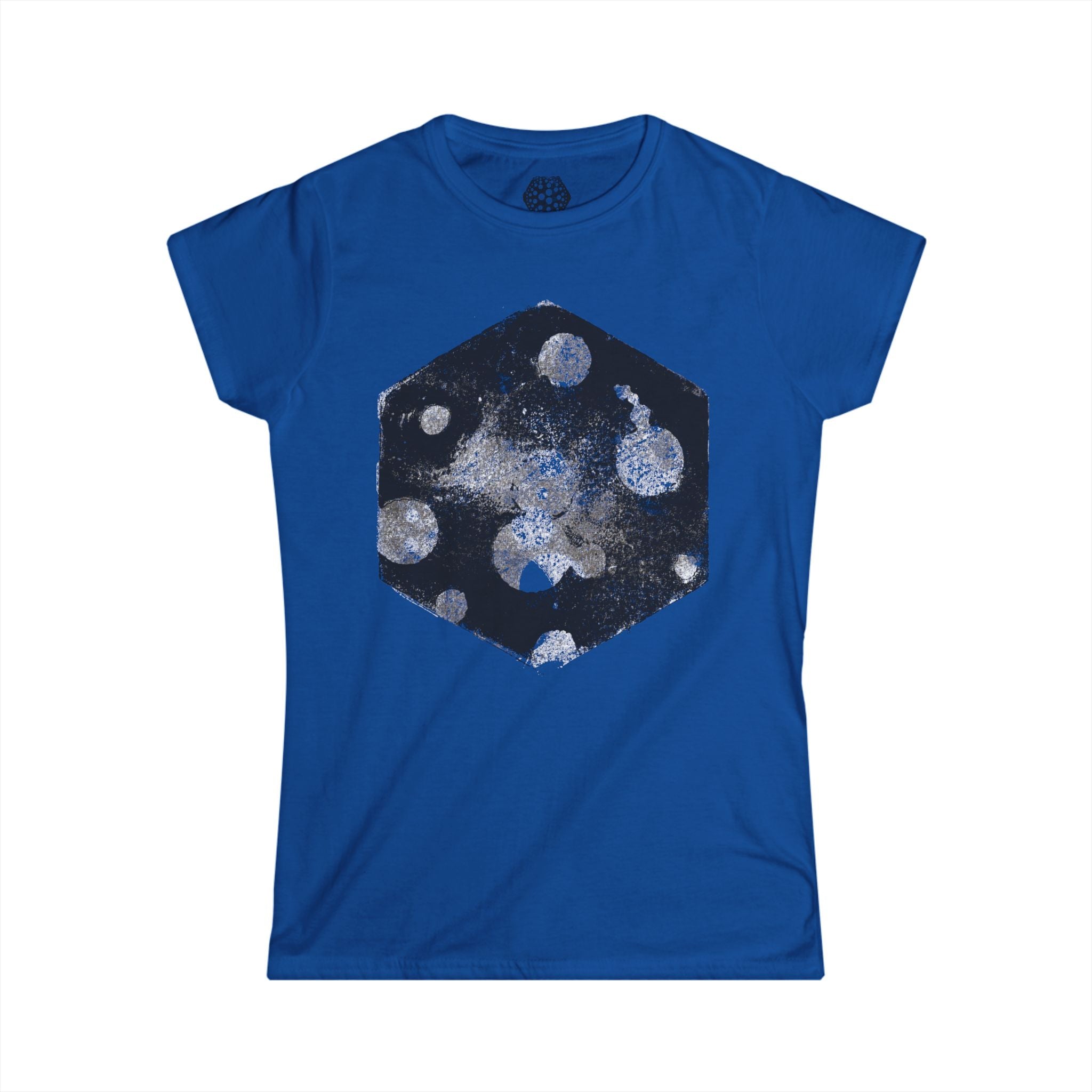 Hex Moon Graphic Tee — Minimalistisch hemels T-shirt voor dames 
