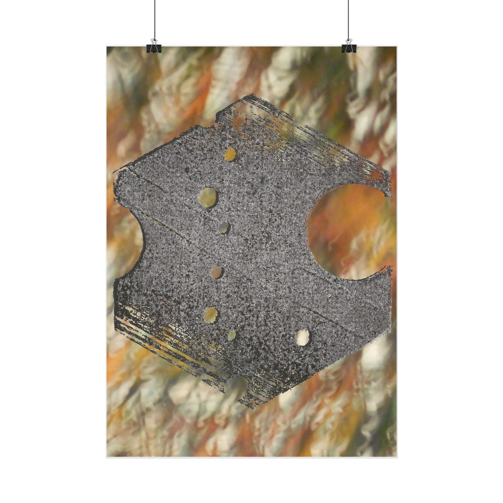 Abstracte geometrische zeshoekige kunstposter (verticaal) | Textuur in aardetinten 