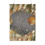 Abstracte geometrische zeshoekige kunstposter (verticaal) | Textuur in aardetinten 