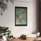 Patina Abstract Texture Matte Vertical Poster | Green Rust Industrial Wall Art