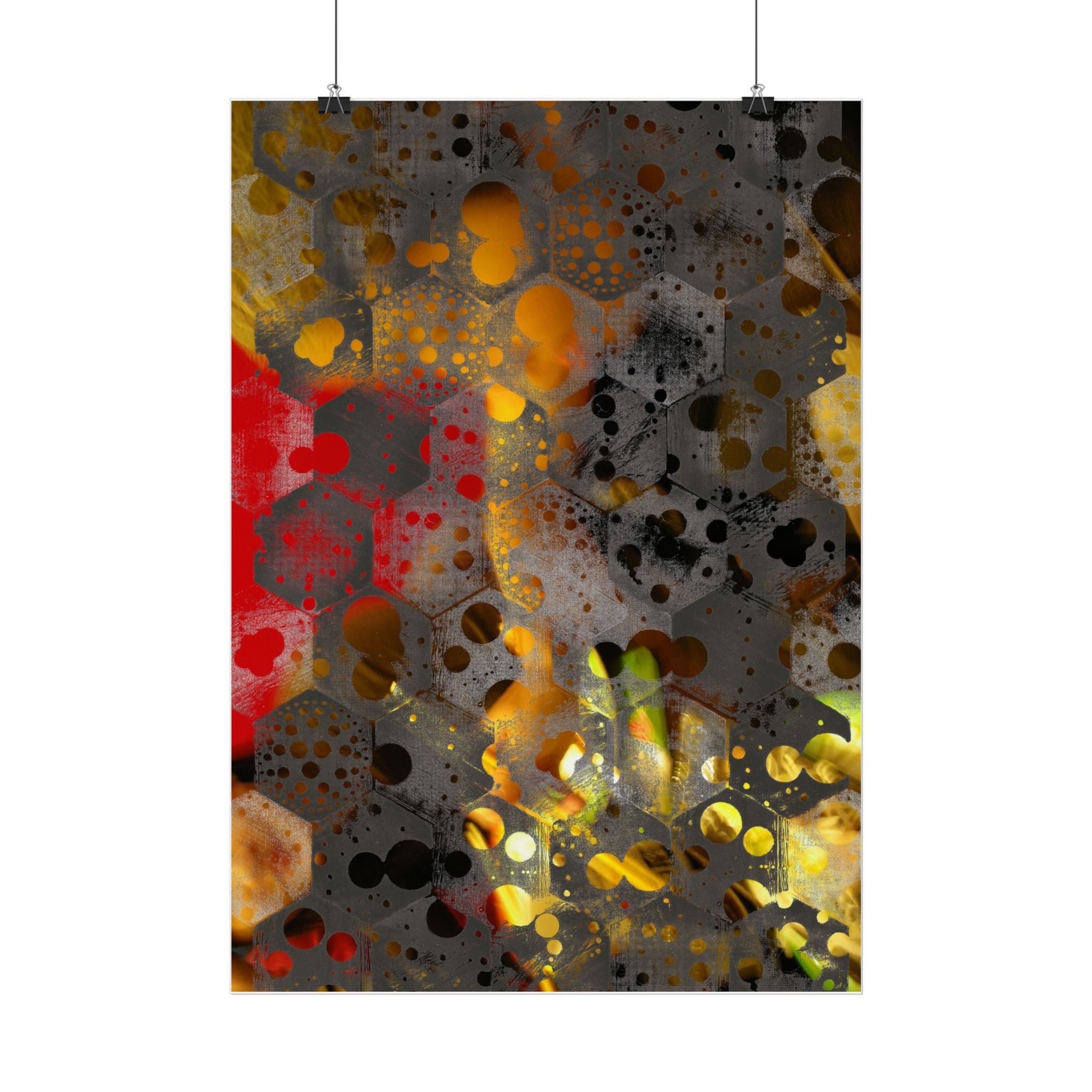 Abstracte poster met bubbelstructuur — Moderne industriële muurdecoratie 