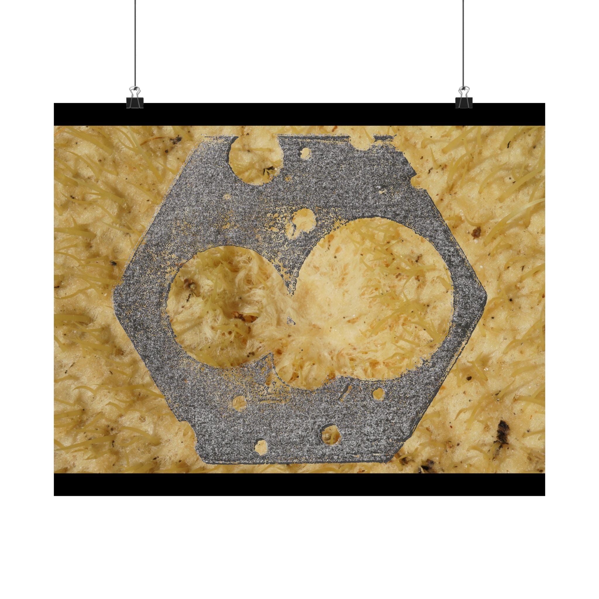 Hex Nut Macro Poster | Industrial Texture Matte Horizontal Poster