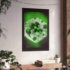 Abstract Green Nebula Matte Poster — Geometric Celestial Wall Art