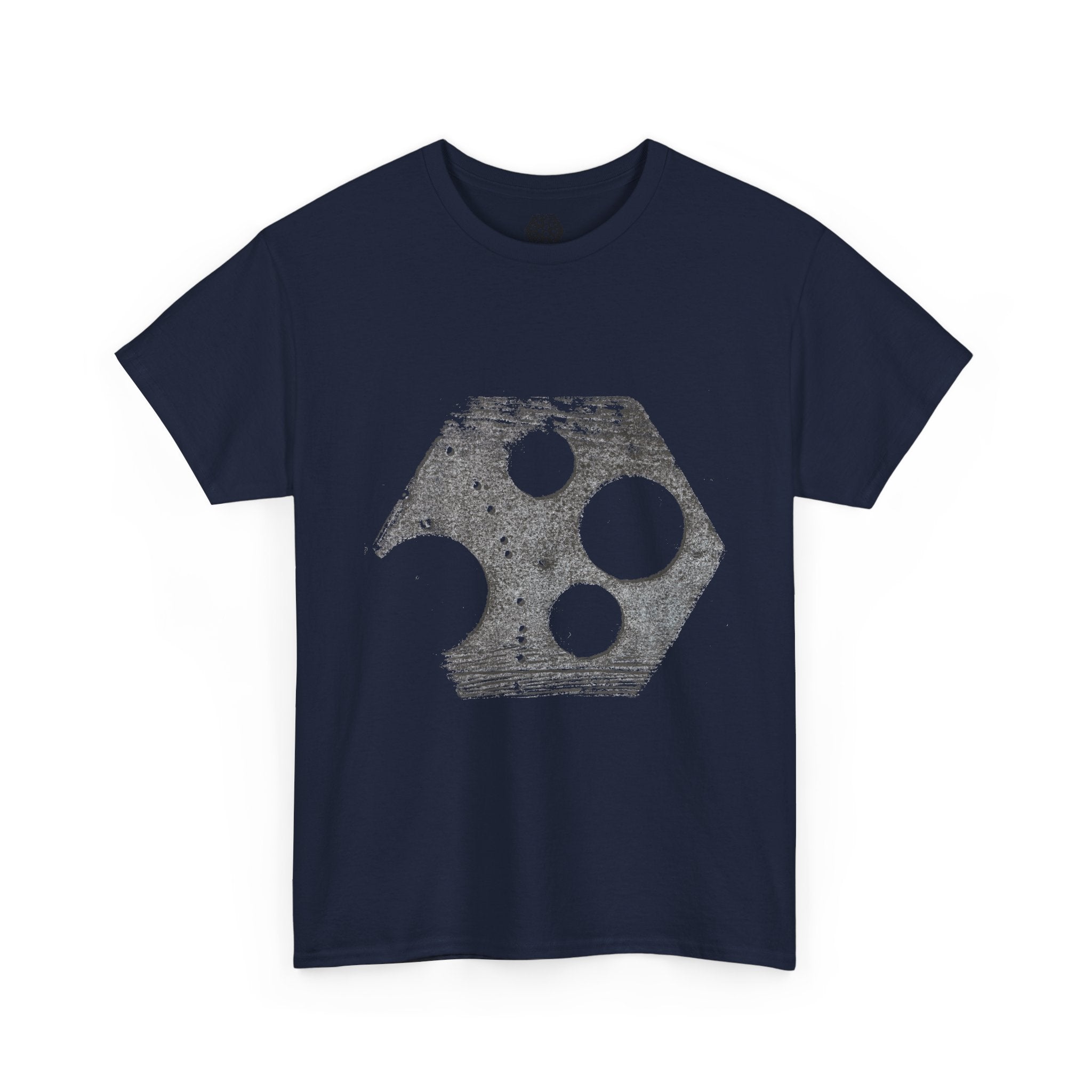 Hexagon Circles Graphic Tee — Digital Manual Print Art