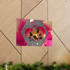 Abstract Floral Geometry Matte Horizontal Poster | Pink Bloom, Hex Cutout