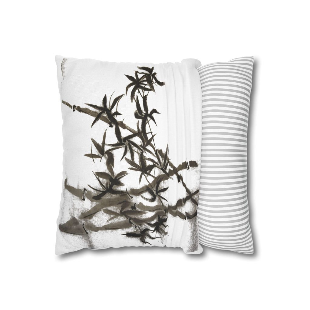 Bamboo Ink Sumi-E Decorative Pillowcase