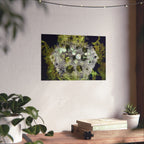 Matte Horizontal Poster — Abstract Marine Coral Hexagon Art