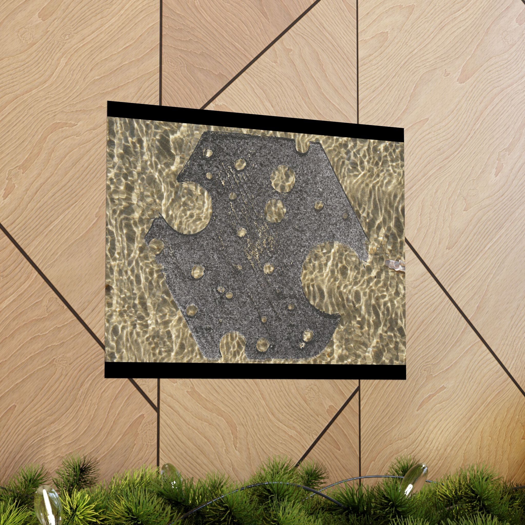 Water Gold Ripple Matte Poster — Horizontale Muurdecoratie 