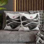 Abstract Zen Brushstroke Pillowcase — Minimalist Black & White Decorative Pillow